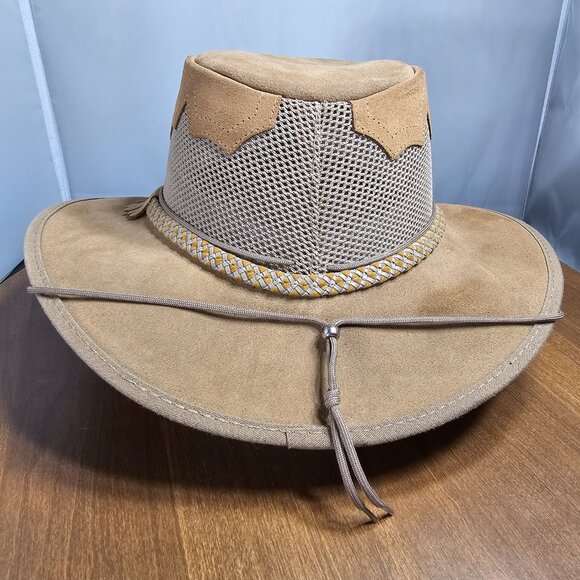 Sirocco Wide Brim Suede Sun Hat | American Hat Makers | Tan | NWT | XX-LARGE - Picture 4 of 11
